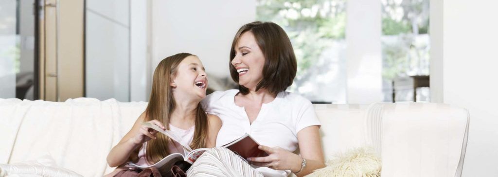 Mother and Daughter Reading Together