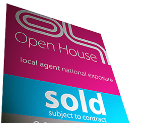 Open House For Sale board